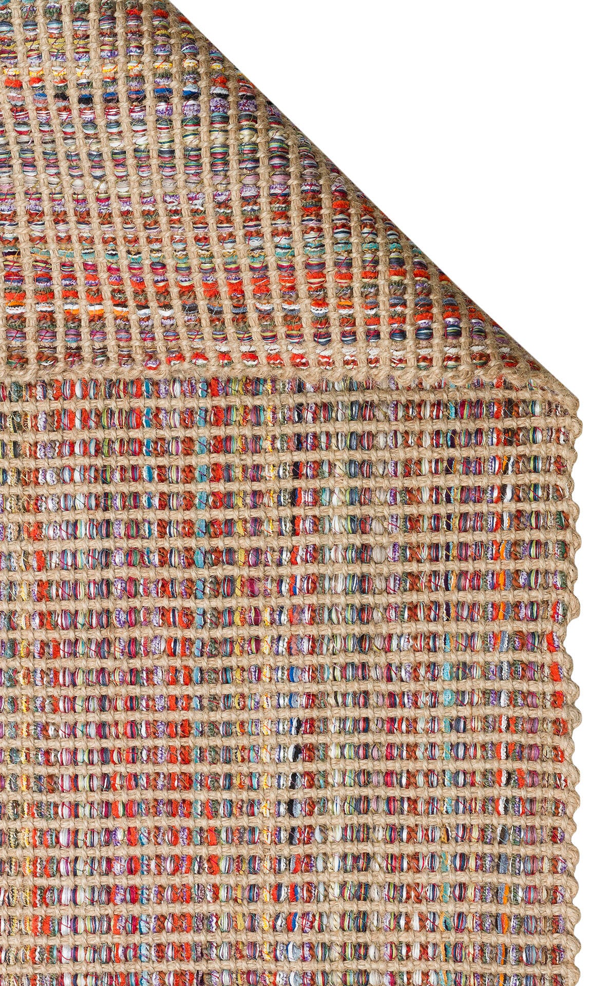 Doha DH 01 Çok Renkli - Çift Taraflı Jüt Görünümlü Modern Dokuma Kilim